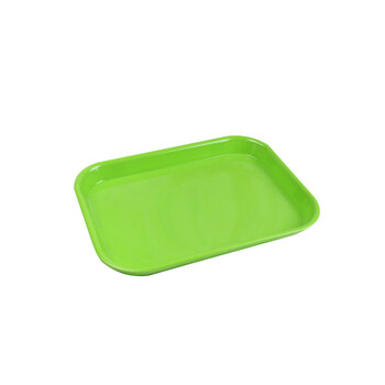 昭乐 长方形塑料托盘 托盘塑料茶盘 塑料茶托 小号绿色25.4cmx19cm
