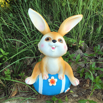 花园装饰 庭院幼儿园雕塑卡通工艺品摆设仿真树脂动物小兔子摆件 款9