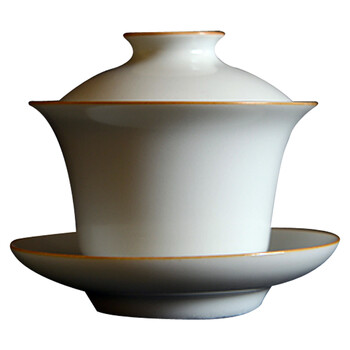 【中秋拼惠】紫金甜白釉 三才马蹄盖碗 文人空间茶器 景德镇抱翁堂