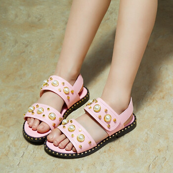 女童凉鞋童鞋2018夏季新款韩版珍珠儿童中大童女孩公主学生沙滩鞋