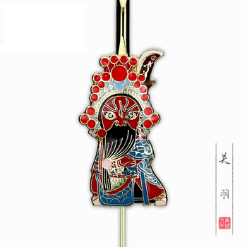 京剧卡通人物书签 古典京剧书签金属 关羽