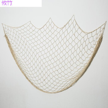 地中海渔网装饰壁挂拍摄道具创意墙饰酒吧风格复古墙壁背景厨窗 米色