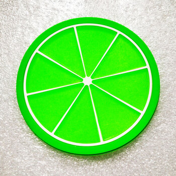 家居用品圆形水杯垫 隔热垫硅胶餐桌垫 碗垫 7个装 绿橙 7个装