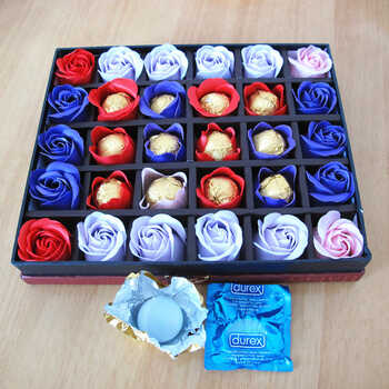 杜蕾斯避孕套仿巧克力皂花礼盒 避孕套整人玩具创意礼品 生日情人礼物