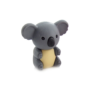 日本森林动物之二猴子橡皮 野生动物橡皮 3d造型橡皮可拆装 灰色考拉