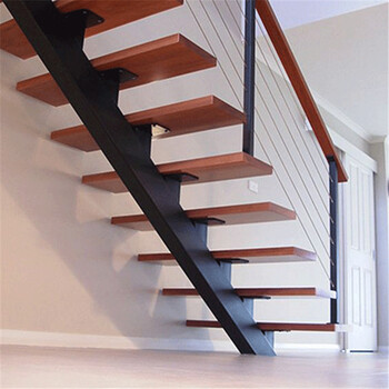 实木踏步室内直梯,室内不锈钢护栏楼梯a12