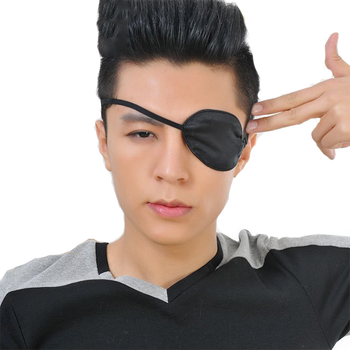 单眼眼罩 填充单眼独眼罩女眼镜配件儿童遮光弱视眼罩男 黑色