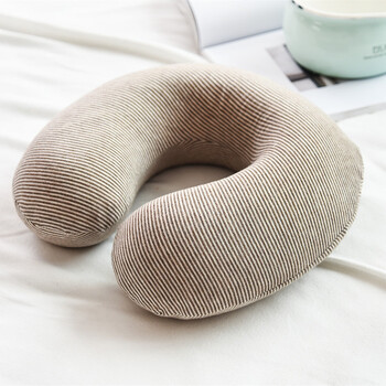 太空记忆棉u型枕零压力慢回弹护枕飞机午睡办公室护颈椎旅行枕头 浅咖
