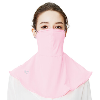 韩国VVC CM99108 防晒口罩女夏季薄款防紫外线透气防尘遮阳面罩户外护颈全脸 粉色