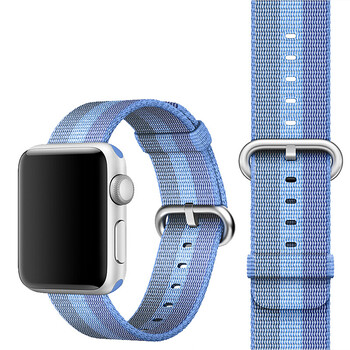 正港apple watch苹果手表带 现代风回环扣式运动尼龙表带 湖蓝色 38mm