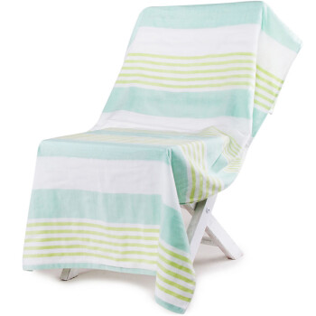 三利 纯棉纱布浴巾 A类标准 婴儿可用 柔软不掉毛裹身抹胸洗澡巾 70×140cm 森绿条纹 *6件