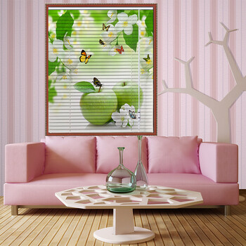 印花百叶窗帘卷帘铝合金遮光办公室客厅厨房卫生间防水免打孔定制alf