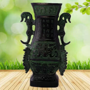 仿古青铜器摆件 四龙方壶 酒樽 现代家居装品 四龙樽