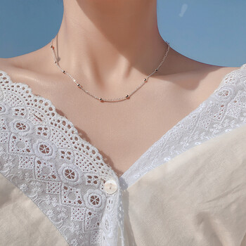 925纯银转运珠项链颈链女短款chocker项圈锁骨链韩版简约颈带学生
