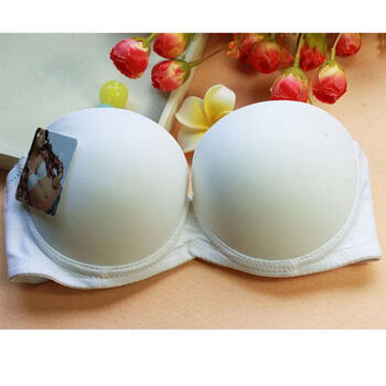 新娘内衣 女无肩带礼服文胸防滑露肩托胸聚拢无带拍婚纱照 白色 不含