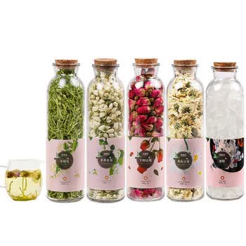花茶组合 菊花茶 茉莉花茶 金银花茶 玫瑰花茶 四瓶装