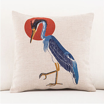 花纹布艺折扇浮世绘富士山民族风复古和棉麻沙发抱枕靠枕 日本民族风-