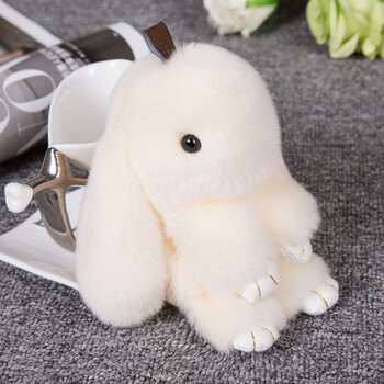 獭兔毛小兔子挂件毛皮草呆萌兔书包萌萌兔包包挂饰毛毛绒兔 常规版米