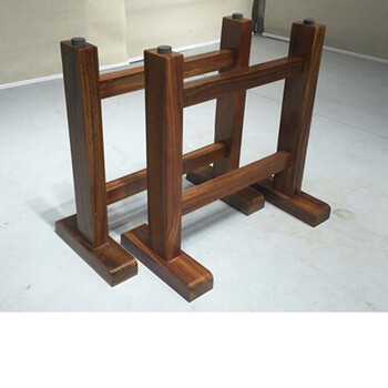 工字支架巴花实木桌腿大板茶桌台几餐桌脚 高65*宽70