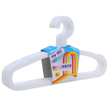 
                                        【京东超市】日益新 衣架 塑料防滑通用成人晾衣架5只装(肩负42cm)RYX-01004 颜色随机                