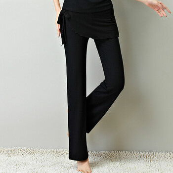 成人舞蹈裙裤新款练功跳舞裤子直筒微喇广场舞服装夏季 黑色 单条裙裤