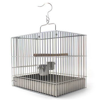 威毕鸟用洗澡笼鸟洗澡盆不锈钢鸟笼虎皮鹦鹉八哥画眉大号笼子大号洗澡