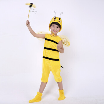 六一儿童节新款小朋友动物演出服幼儿表演小蜜蜂卡通舞蹈服装夏季 黄