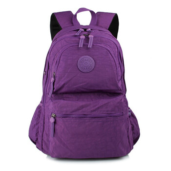 大号休闲锦纶水洗尼龙布双肩包女包大容量旅行背包学生书包sn8399 浅