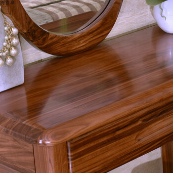 北欧风格乌金木实木卧室家具现代新中式梳妆台梳妆镜妆凳小户型sy