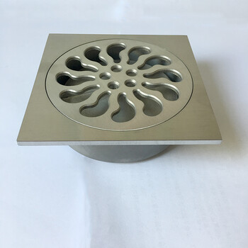 不锈钢地漏304精铸加厚防臭地漏卫生间方形地漏4寸110管 d01-g-4