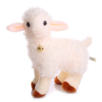 小绵羊毛绒玩具公仔 仿真山羊棉羊玩偶儿童节日礼物 送女友 25厘米
