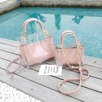 夏天小包包女包水桶包时尚糖果色迷你斜挎手提小包pvc塑料透明包