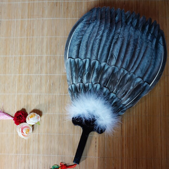 鹅毛扇【三河古镇】 孔明诸葛亮特产子羽毛扇宝宝婴儿童手工制作 三层