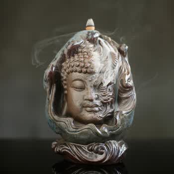 香炉陶瓷摆件中式禅意大号紫砂室内家用茶道沉香薰炉 一念佛魔【图片