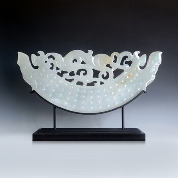 原石玉雕 阿富汗玉石收藏品 玄关摆件玉石 定制龙盘 支架底座送礼盒