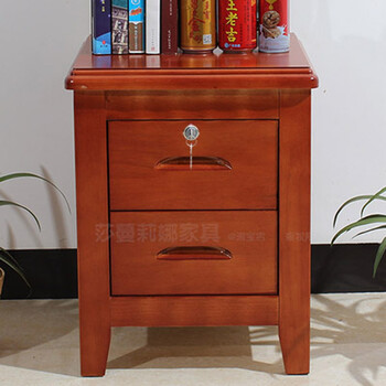 榉木色实木床头柜40cm宽柜子简约迷你储物柜50厘米橡木边柜经济型 带