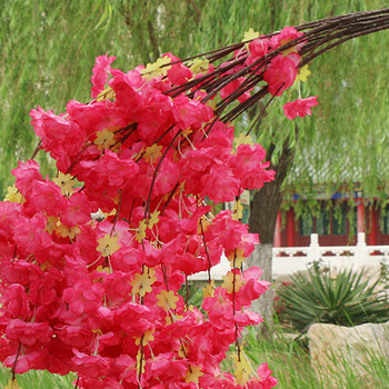 仿真樱花枝婚庆樱花树梨花桃花枝塑料花装饰花绢花客厅落地假花 吊兰