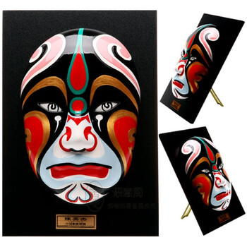 大号京剧脸谱摆件-红脸关公 家居酒店开业装饰壁挂 节日生日礼品 桔色