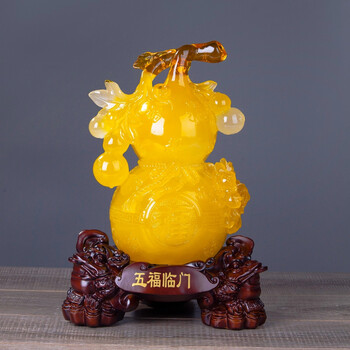 帕加马 客厅电视酒柜装饰品欧式仿真玉葫芦摆件 家居饰品卧室房间玄关