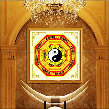 钻石画满钻风水画太极阴阳八卦图六字真言