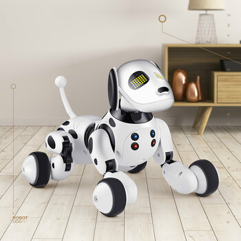 玩具男孩机器狗智能语音互动唱歌跳舞机器人儿童3-6岁遥控宠物狗 黑白
