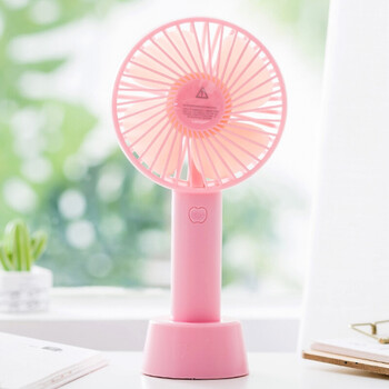 usb迷你小风扇静音女手持可充电便携式电风扇办公室学生宿舍床上 粉色