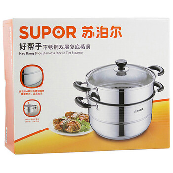 
                                                                                苏泊尔（SUPOR）304不锈钢双层蒸锅28cm汤锅二层蒸屉大蒸笼燃气电磁炉蒸馒头锅EZ28BS05                