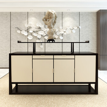 现代新中式玄关柜实木酒店餐边柜储物柜过道柜客厅隔断电视柜现货