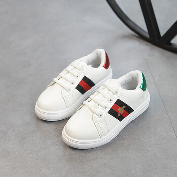 春秋季小蜜蜂小白鞋女童运动休闲鞋男童鞋百搭街拍儿童板 白色 26