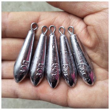 柳叶形铅坠水滴形带环铅坠铅坨抛竿海竿路亚实心串钩铅坠钓坠n 柳叶