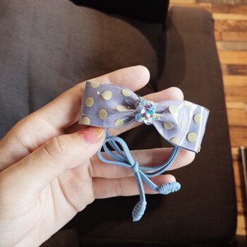 个性小清新甜美圆点pvc水钻发绳少女头绳扎头发皮筋发饰头饰 灰色