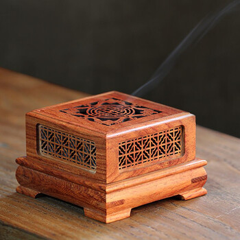 轩椽阁 沉香檀香盘香炉香薰炉 卧香炉木质熏香炉 酸枝木