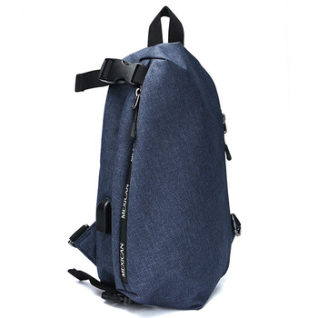 胸包男斜挎单肩包休闲运动男士包包时尚青年小背包潮包韩版 蓝色