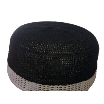 blj清真礼拜帽穆斯林手工针织帽回族男士棉线帽临夏民族用品 黑色